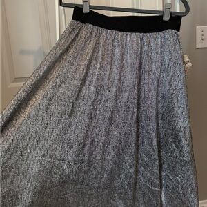 LuLaRoe Metallic Silver A-Line Skirt